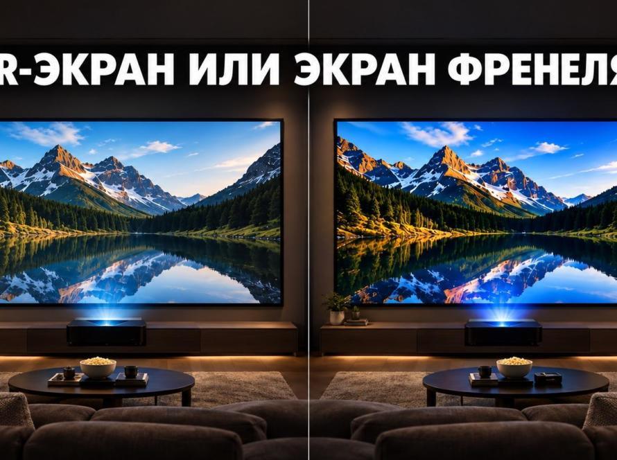 CLR-экран и экран Френеля для ультракороткофокусного проектора — сравнение
