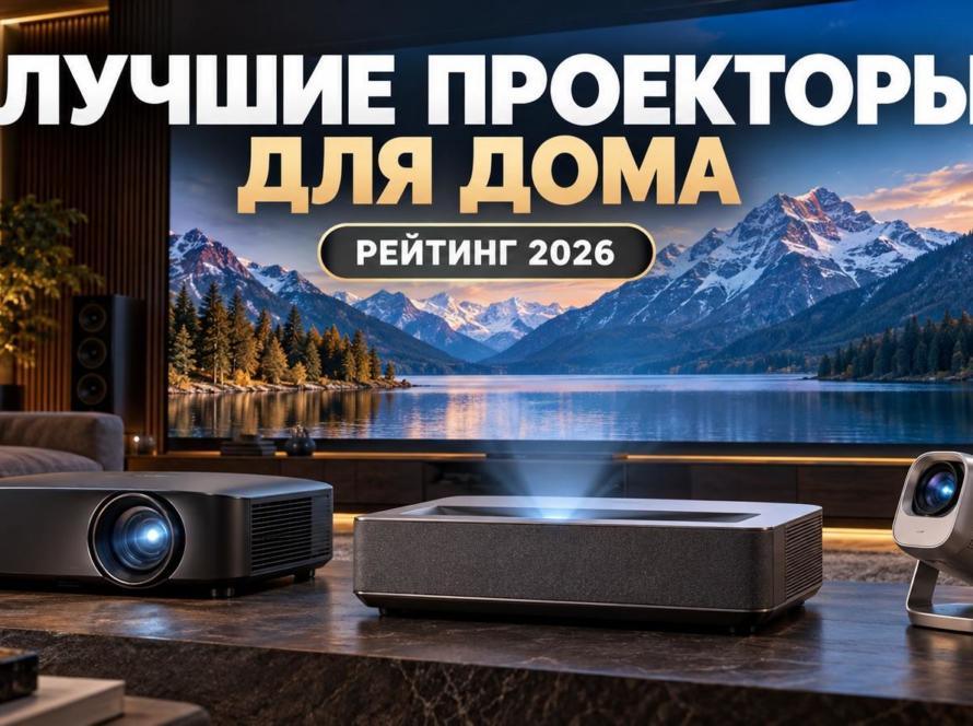 Лучшие проекторы для дома: рейтинг 2026. Длиннофокусный, ультракороткофокусный и компактный проекторы перед большим экраном в домашнем кинотеатре