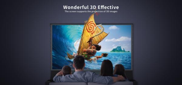spro09 Проекционный экран Vividstorm с полотном Obsidian 3D поддерживает показ 3D-изображения в домашнем кинотеатре